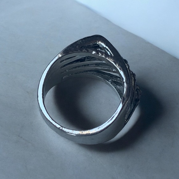 MIM Futuristic Silver Plated Modernist 5 Rows Triangular Fashion Ring Jewelry - Picture 9 of 11